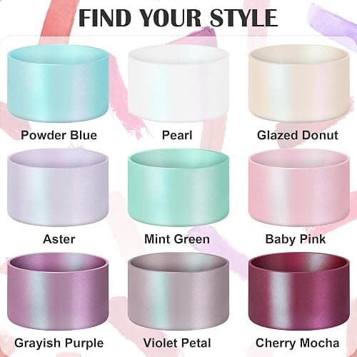 Mokoart Dreamy Gradient Silicone Boot Compatible with Stanley 40oz 30oz 20oz Tumbler and 12-24oz Water Bottles, Metallic Shimmer Boot Sleeve Bottom Protector for Stanley Cup Accessories thumbnail 6