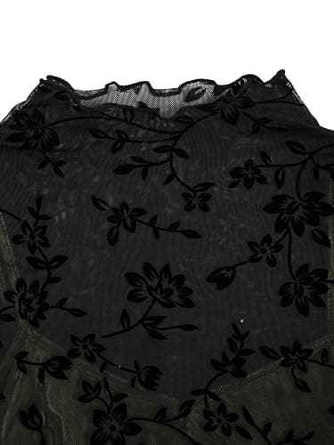 Verdusa Women's Gothic Clothes Y2K Mesh Long Bell Sleeve Crop Tops Country Concert Outfits Boho Tops thumbnail 4
