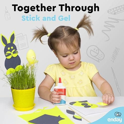 Liquid Glue (12 Pack) - 4 oz Washable School Glue, Bulk, Non-Toxic for Kids, for Slime, Arts and Crafts - by Enday thumbnail 3