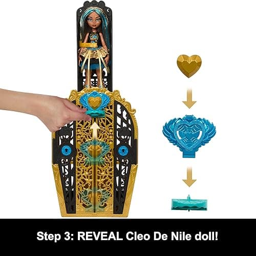 Monster High Skulltimate Secrets Doll & Accessories Set, Monster Mysteries Cleo De Nile with Dress-Up Closet & 19+ Surprises Including Clothes thumbnail 6