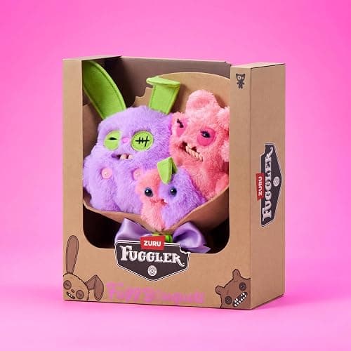 Fuggler Bouquets, 2 x 9 inch + 1 x 3.5 inch Plush Collectible Set (Rabid Rabbit, Sir Nobbynuts, Nobbybits) by ZURU – Funny Ugly Monster, Two Full-Size + One Mini, Gift for Collectors thumbnail 4