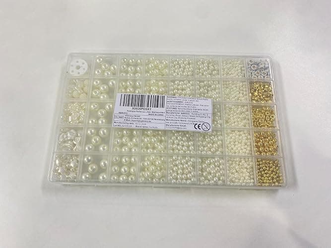 Funtopia 1860pcs Beads Bracelet Making Kit, 5 Sizes Round White Pearl Beads, Multi-shape Pearls and Gold Spacer Bead, Assorted Bead for Jewelry Making, DIY Art Crafts for Women Girls thumbnail 6