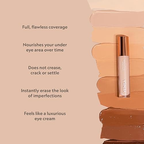 YENSA Super Serum Silk Concealer - Full Coverage Undereye Concealer & Peptides Serum for Face - Enriched with Vitamins C & E, Bakuchiol & Superfoods to Boost Radiance - Fair 1 (0.2 Fl oz) thumbnail 5