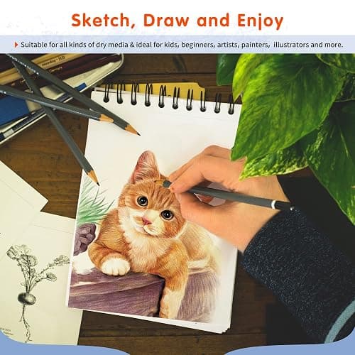 FIXSMITH 5.5"X8.5" Sketch Book | 160 Sheets (68 lb/100gsm) | 2 Pack Sketchbooks | Top Spiral Bound Artist Sketch Pad | Acid Free Drawing Pad | Ideal for Kids,Beginners,Artists &Painters | Bright White thumbnail 7