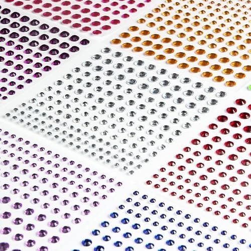 2310 PCS Self Adhesive Rhinestone Gem Stickers for Face Nail Body Makeup Festival,4 Size 14 Sheets Bling Jewels Stickers Earrings for DIY Kids Craft Card Decorations thumbnail 4