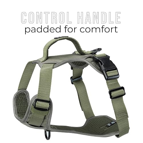 TUG Dog Harness with 2 Leash Connection Points | Adjustable, Padded, Lightweight | Handle on Back | No-Pull Front Clip (Medium, Green) thumbnail 2
