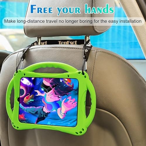 TopEsct Kids Case for iPad mini 7 (A17 Pro) 2024 /iPad Mini6 2021, Shockproof Silicone Cover with Handle Stand for 8.3" iPad mini 6th/7th Gen,Green thumbnail 7