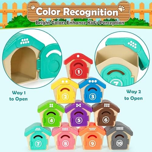 Aigybobo Learning Toys for Toddlers 1 2 3 Year Old, 20 Pcs Pet Dog Toys for Kids, Animal Counting Matching Sorting Fine Motor Educational Playset, Puppy Gifts for Baby Boys Girls Age 12-18 Months thumbnail 4