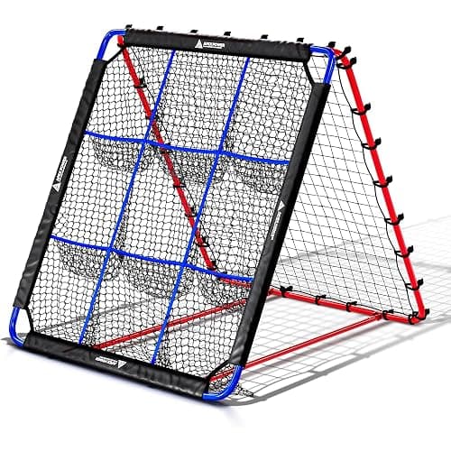 Baseball Rebounder Net | 12-Angle Baseball Pitching Net w/ 9 Pocket Nets – Softball & Baseball Training Equipment – Multi-Sport Bounce Back Net for Soccer, Volleyball, Basketball, Lacrosse & More - Image 1
