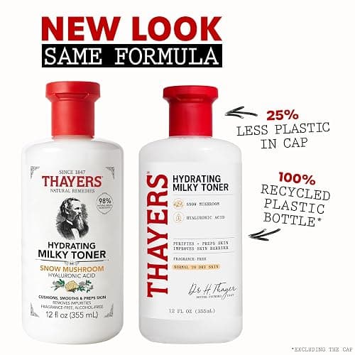 THAYERS Milky Face Toner Skin Care with Snow Mushroom and Hyaluronic Acid, Natural Gentle Facial Toner, for Dry and Sensitive Skin, 355mL thumbnail 2