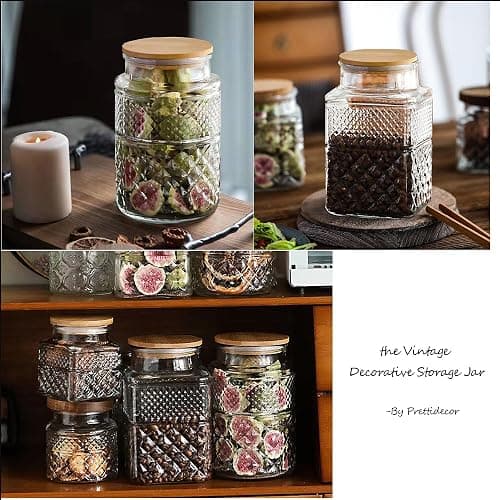 Large Glass Storage Jar, 60 FL OZ Glass Food Storage Containers with Bamboo Lid, Kitchen Containers Cereal Canisters Decorative Jar for Candy Snack Cookies Coffee Tea Nuts Airtight Jars thumbnail 6