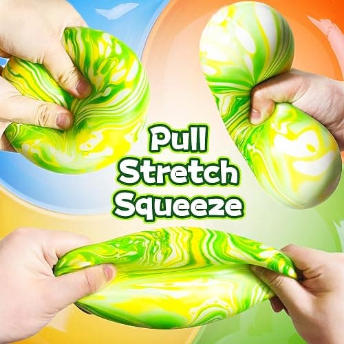 Giant Dough Balls Fidget Toy - Stretchy Jumbo Stress Balls for Kids and Adults - Pull and Squeeze Sensory Ball Squishy Toys, 2025 Novelty Stress Relief Balls for ADHD, ADD, Autism (Green) thumbnail 3