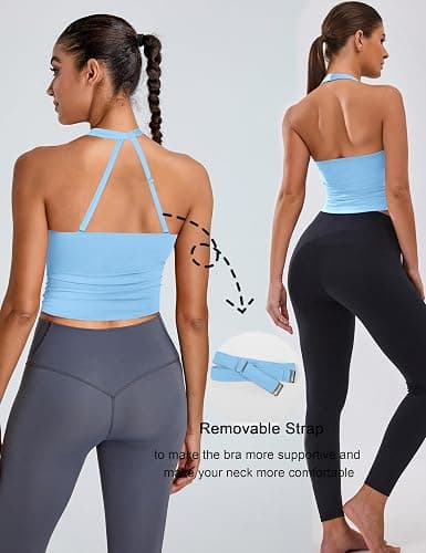 BMJL Womens Halter Built in Bra Workout Sports Tank Tops Summer Trendy Backless Going Out Clothing 2025 thumbnail 3