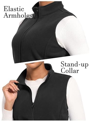 MAGCOMSEN Women's Fleece Vest Outerwear Sleeveless Lightweight Zip Jackets Warm Soft Vests with Zipper Pockets thumbnail 5