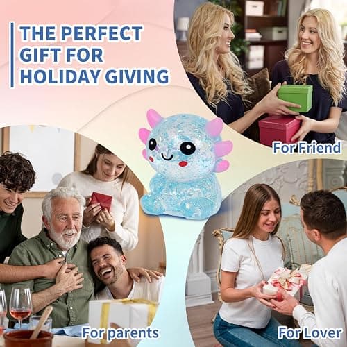 Nyktavos 4Pcs Axolotl Squeeze Toy, Slow Rise Stress Toy Relief Sensory Toy | Cute Squeeze Anxiety Pressure Ball, Portable Calming Fidget Toy for ADHD Autism, Gift Box Packed thumbnail 8