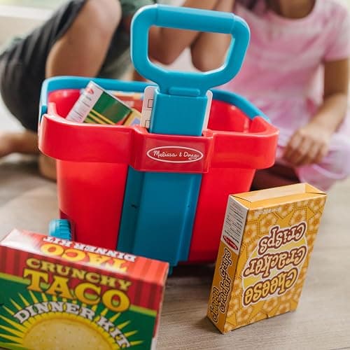 Melissa & Doug Fill and Roll Grocery Basket Play Set With Play Food Boxes and Cans (11 pcs) thumbnail 7