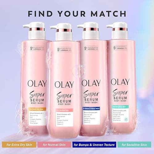Olay Super Serum Body Wash for Extra Dry Skin, 24hr Long Lasting Rich Hydration, 5+ Ingredient Complex for Bright, Even, Firm, & Luminous Skin, with Collagen Peptide, Vitamin C & Shea Butter, 20 fl oz thumbnail 8