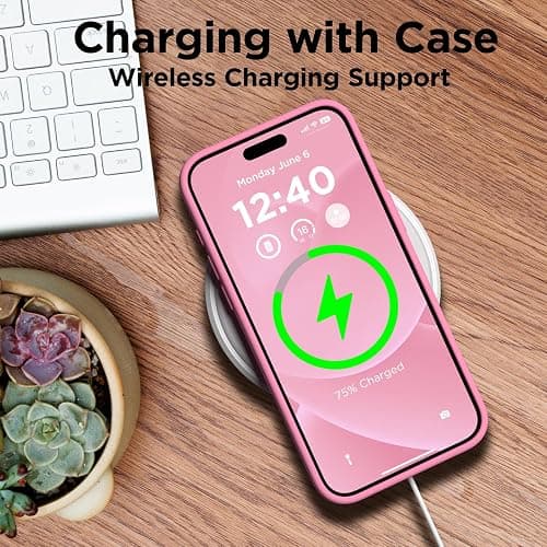 COFFKER Silicone for iPhone 15 Plus Case, Phone Cover, Tender Pink | Full Body Protection, Shockproof Slim Phone Case with Anti-Scratch Microfiber Lining thumbnail 5