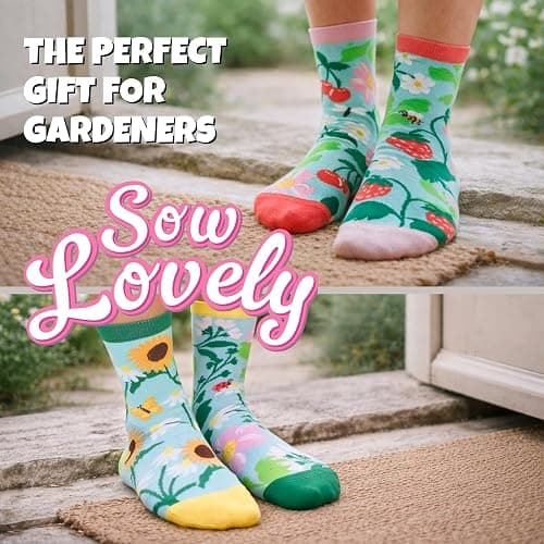 United Oddsocks Sow Lovely Gift Box, 4 Floral Garden Odd Socks for Women, Mix & Match Strawberry Cherry Daisy Cotton Socks, Colorful Novelty Crew Socks Gift Set for Women UK 4-8 EUR 37-42 US 6.5-10.5 thumbnail 4