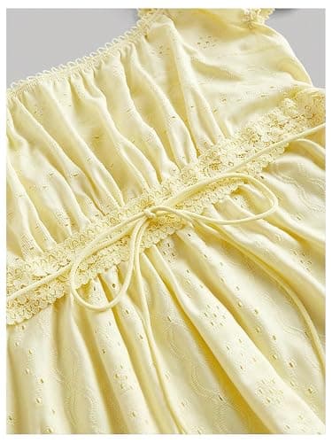 SOLY HUX Women's Short Sleeve Babydoll Tops Cute Summer Blouse | Peplum Top for Teen Girls, Square Neck, Lace Tops, Summer T Shirts thumbnail 4