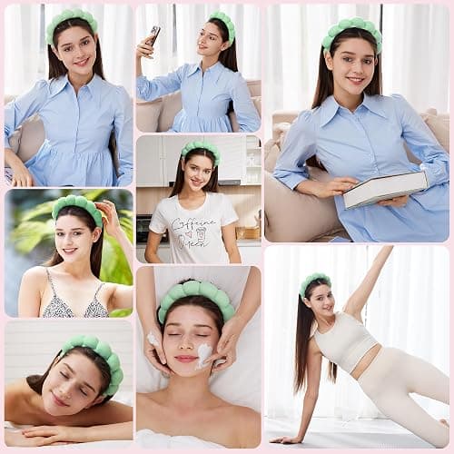 Ztomine Headbands for Women - Spa Headband and Wristband Set - Headband for Washing Face,Facial Mask,Makeup and Skin Care,Gifts for Women and Teen Girl Gifts Trendy Stuff thumbnail 4