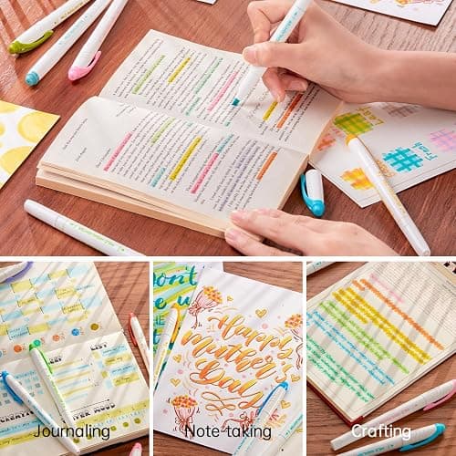 Shuttle Art 30 Colors Highlighters, Pastel Highlighter Pens Assorted Colors, Dual Tip Mild Color Highlighter Markers, Perfect for Teens, Kids and Adults Coloring, Underlining, Highlighting thumbnail 6