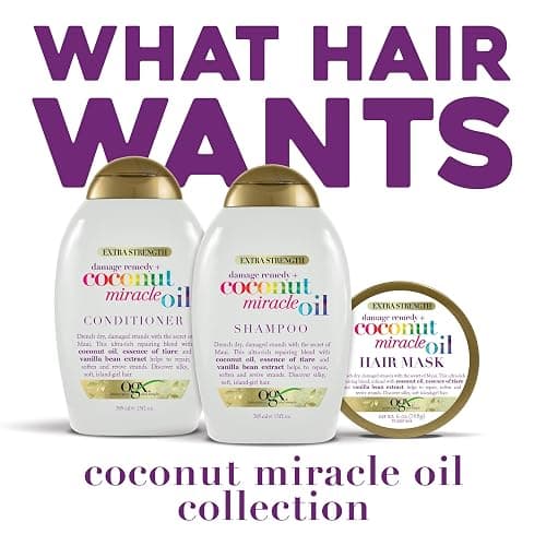 OGX Extra Strength Damage Remedy + Coconut Miracle Oil Shampoo & Conditioner for Dry, Frizzy or Coarse Hair, Hydrating & Flyaway Taming Conditioner, Paraben-Free, Sulfate-Free, 13 Fl Oz, 2 Pack thumbnail 5