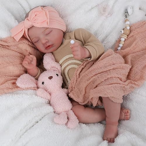 CHAREX Realistic Newborn Baby Dolls - 20 Inch Sleeping Soft Reborn Doll, Handcrafted Weighted Newborn Doll, Toys for Ages 3 and Up thumbnail 7