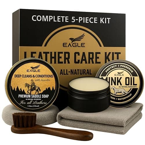Leather Boot Care Kit – Mink Oil, Saddle Soap for Leather, Applicators & Cloth – Leather Care Kit, Boot Leather Care Kit, Leather Shoe Care Kit for Cowboy Boots, Work Boots, Shoes, and Tack - Image 1