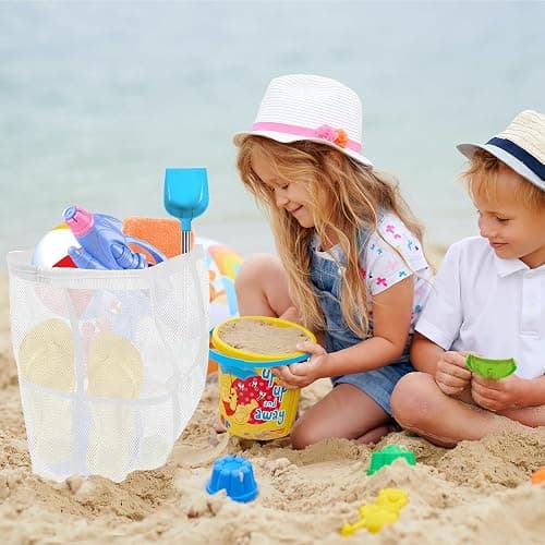 Yunaeduo Large Mesh Beach Bag - Lightweight & Foldable Family Beach Bag with 9 Pockets for Toys, Towels & Vacation Essentials thumbnail 3