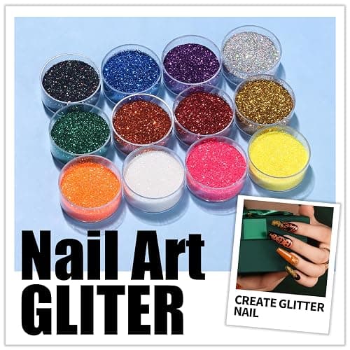 Teenitor Nail Art Kit with Nail Glitter, Nail Art Brushes & Nail Sticker for Gel Nails Art, Nail Gems Nail Accessories Tool for Teenage Girls, Nail Art Pens Nail Dotting Tool for Beginners thumbnail 4