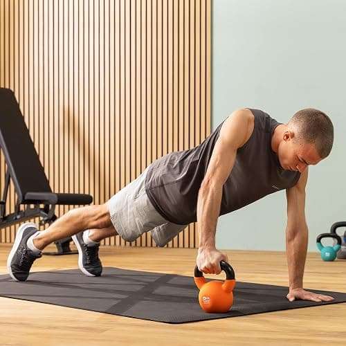 Core Balance Kettlebell Neoprene Coated Cast Iron Weight Lifting Strength Training Cardio Fitness Home Gym (1 x 4kg, 6kg, 8kg, 10kg, 12kg, 16kg or 20kg) thumbnail 2