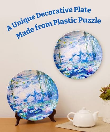 PieceRelax 3D Puzzle Teller - Monet - Nympheas | 124 Teile | Kreatives DIY & Stilvolle Deko für Zuhause & Büro [PL1006] thumbnail 3