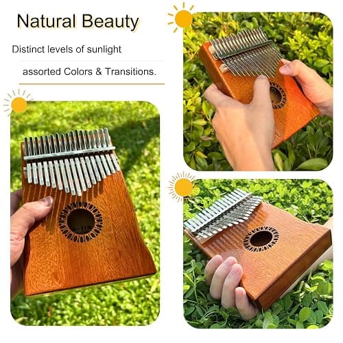Newlam Kalimba Thumb Piano 17 Keys, Portable Mbira Finger Piano Gifts for Kids and Adults Beginners Wood thumbnail 4