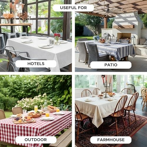 Maymiss 2 Pack Gingham Tablecloth Rectangle Checkered Tablecloth Washable | Water Resistant & Wrinkle Free Rectangle Tablecloth, Washable Tablecloth for Dining, Parties & Outdoor (Light Blue,52"×70") thumbnail 7