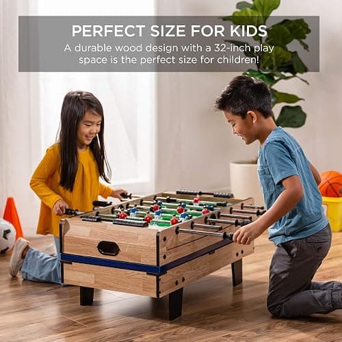 Best Choice Products 4-in-1 Multi Game Table, Childrens Combination Arcade Set for Home, Play Room, Rec Room w/Pool Billiards, Air Hockey, Foosball and Table Tennis thumbnail 2