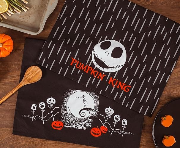 Disney The Nightmare Before Christmas Jack Skellington Black Hand Towels, Set of 2 | Quick-Dry Wash Cloths, Absorbent Dish Towels | Disney Kitchen Accessories and Home Decor thumbnail 2