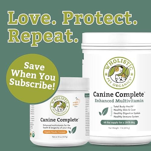 Organic Dog Vitamins | 1 Lb | 45 Scoops | Daily Dog Multivitamin with Prebiotics, Probiotics for Immune Support, Skin Coat, Digestion, & Joint Health | Canine Complete thumbnail 8