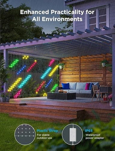 Govee Curtain Lights 2, 520 LEDs, Smart LED Curtain Light with DIY GIF AIGC, Non-Splicable, RGBIC Color Changing Holiday Lights for Indoor Outdoor Bedroom Window Decor, IP65 Waterproof, 4.9×6.6ft thumbnail 6