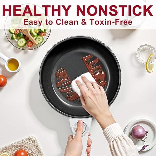 Dezin Hot Pot Electric Upgraded, Non-Stick Sauté Pan, Rapid Noodles Electric Pot, 1.5L Mini Portable Hot Pot for Steak, Egg, Fried Rice, Ramen, Oatmeal, Soup with Power Adjustment thumbnail 6