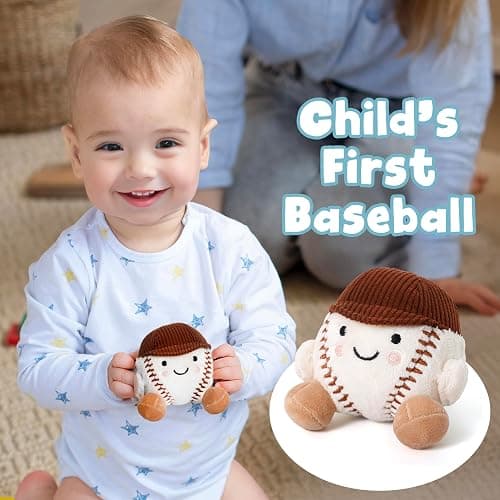 Baseball Stuffed Animal, Baby Baseball Plush Sports Toy, Baby Sports Toys, Plushies for Boys and Girls thumbnail 6