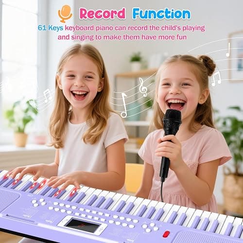 Piano Keyboard, 61 Key Upgrade Kids Pianos Music Toy with Light-up Keys & Pro Teaching Modes, Dual Speaker, 70 Demos,100 Tones, 100 Rhythms Perfect Christmas/Birthday Gift for Kids (Purple) thumbnail 5