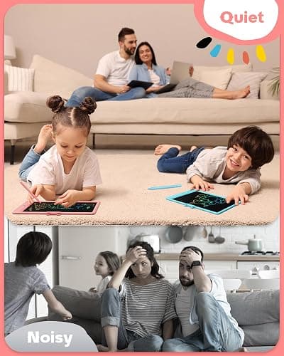 Bravokids 10 Inch LCD Writing Tablet for 3-8 Year Olds - Electronic Drawing Pad and Doodle Board as Educational Birthday Gifts for Girls and Boys (Pink) thumbnail 6