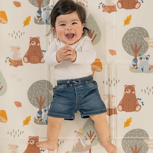 Infantino Faltbare Weiche Spielmatte, Sehr Groß, Leicht Transportierbar, Baby Spielzeug, Klappbare Seiten, Rutschfest Spieldecke für Babys und Kleinkinder, Woodland thumbnail 9