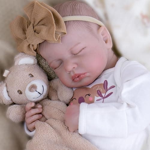 Milidool Lifelike Reborn Baby Dolls-20 inch Sleeping Realistic Newborn Baby Dolls, Soft Cloth Body with Feeding Toy for Kids Age 3 + thumbnail 2