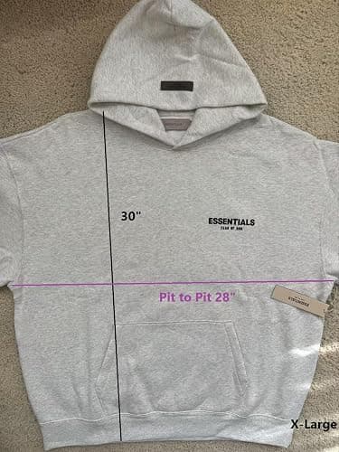 ESSENTIALS F.o.G Pullover Hoodie Cotton Blend Oversized, baggy fit. choose One or Two size down. Check photo for size. - X-Small - Light Oatmeal thumbnail 5