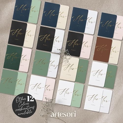 ARTESORI Premium Wedding Vow Book for Her & Him, Soft Touch, Gold Foil, 28 Lined Pages, Wedding Vow Books His and Hers, Wedding Essentials, Wedding Registry Ideas, His and Hers Gifts [Ivory & Black] thumbnail 4