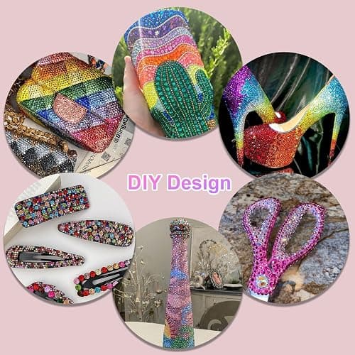 Canvalite 40000Pcs 40 Colors Jelly Rhinestones for Bedazzling, 3mm Multicolor Resin Flatback Gems for Diamond Art, Bedazzler Kit with 3Pcs 10ml B7000 Jewelry Glue for Crafting Book Shoes Nail Art thumbnail 8