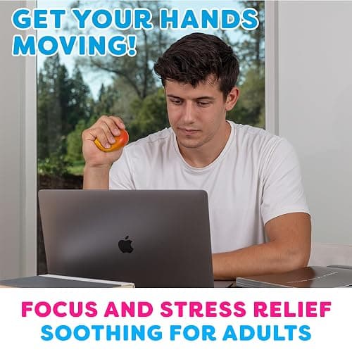 Power Your Fun Arggh Mini Stress Balls for Adults and Kids - 3pk Squishy Stress Balls, Color Changing Resistance Fidget Toys, Sensory Stress Relief Squeeze Toys Squishy Toy (Yellow, Pink, Blue) thumbnail 3
