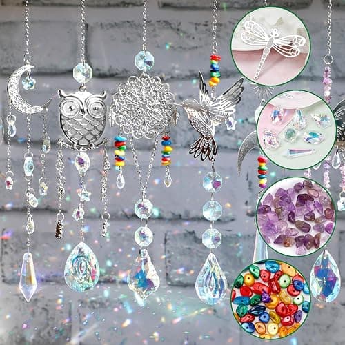 Worgree DIY Suncatcher Kit 460pcs Sun Catchers Making Supplies Art and Crafts for Adults Hanging Prism Sun Catcher with Crystals Ball Indoor Window Home Wedding Garden Festival Decor Gifts thumbnail 2